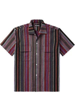 MONITALY 50s Milano Camp-Collar Jacquard-Knit Cotton Shirt