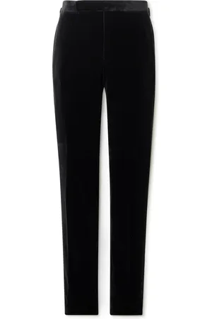 Ralph Lauren Gregory Straight-Leg Cotton-Velvet Tuxedo Trousers