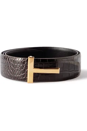 Tom Ford 4cm Reversible Croc-Effect Leather Belt