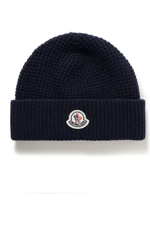 Moncler Logo-Appliquéd Waffle-Knit Virgin Wool and Cashmere-Blend Beanie