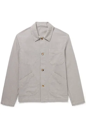 Mr P. Striped Organic Cotton Chore Jacket