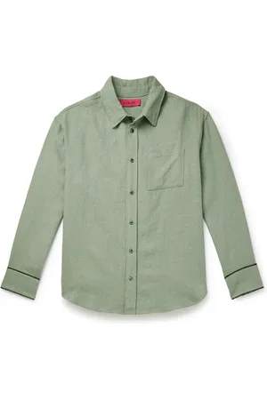 THE ELDER STATESMAN Linen, Wool, Silk and Cashmere-Blend Shirt