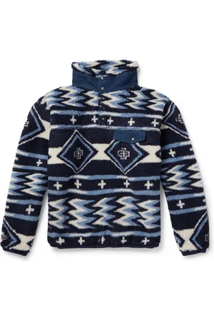 Ralph Lauren Naiomi Glasses Leather-Trimmed Printed Recycled-Fleece Sweatshirt
