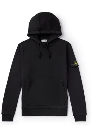Stone Island Logo-Appliquéd Garment-Dyed Cotton-Jersey Hoodie