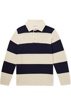 VALENTINO GARAVANI Logo-Print Striped Virgin Wool Polo Shirt