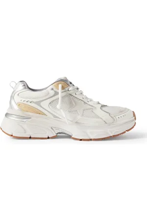 Golden Goose Lightstar Rubber-Trimmed Leather and Mesh Sneakers