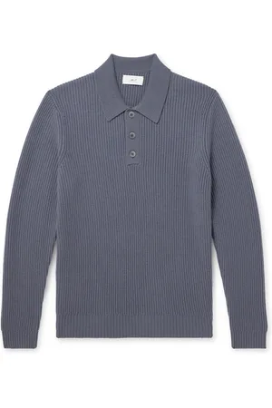 Mr P. Ribbed Cashmere Polo Shirt