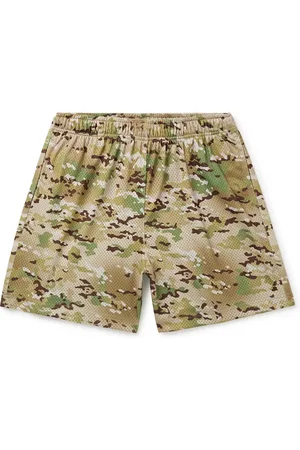 JOHN ELLIOTT Practice Wide-Leg Camouflage-Print Mesh Drawstring Shorts