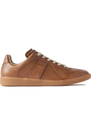 Maison Margiela Replica Burnished-Leather Sneakers