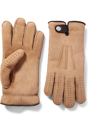 Brunello Cucinelli Leather-Trimmed Suede Gloves