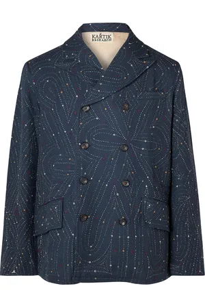 Kartik Research Double-Breasted Embroidered Wool Blazer