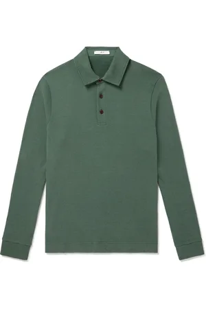 Mr P. Ribbed Stretch Cotton and Merino Wool-Blend Polo Shirt