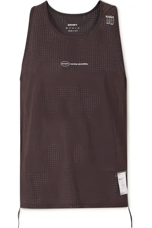 SATISFY Embellished Logo-Appliquéd Space-O™ Mesh Tank Top