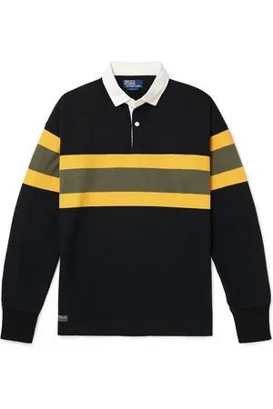 Ralph Lauren Poplin-Trimmed Striped Cotton Rugby Shirt