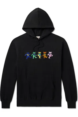 This Is Never That Grateful Dead Dancing Bears Embroidered Cotton-Jersey Hoodie