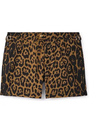 Tom Ford Slim-Fit Short-Length Leopard-Print Swim Shorts