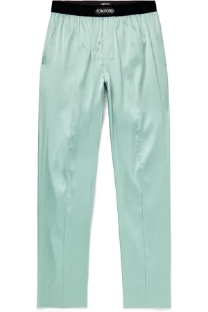 Tom Ford Velvet-Trimmed Stretch-Silk Satin Pyjama Trousers