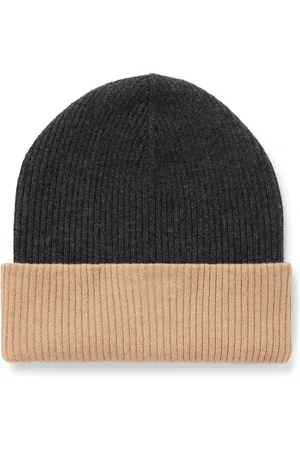 Brunello Cucinelli Two-Tone Ribbed Cashmere Beanie