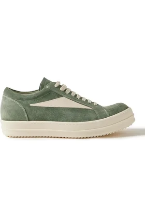 Rick Owens Vintage Leather-Trimmed Suede Sneakers