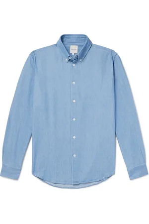 Paul Smith Button-Down Collar Cotton-Chambray Shirt