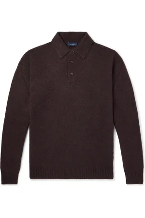 Thom Sweeney Brushed Cashmere-Blend Polo Shirt