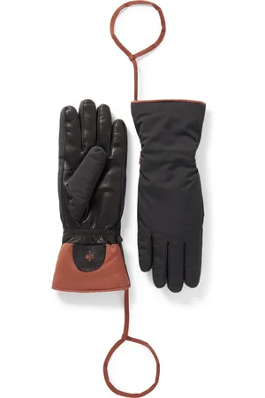 Loro Piana Leather-Trimmed Ski Gloves