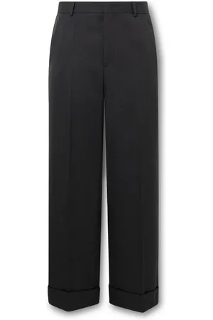 VALENTINO GARAVANI Straight-Leg Grain de Poudre Virgin Wool Trousers