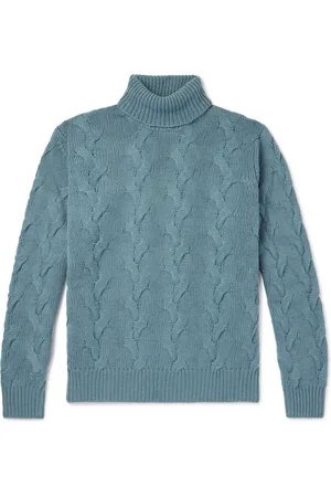 Thom Sweeney Cable-Knit Cashmere Rollneck Sweater