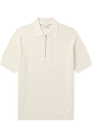 Brunello Cucinelli Ribbed Cotton Half-Zip Polo Shirt