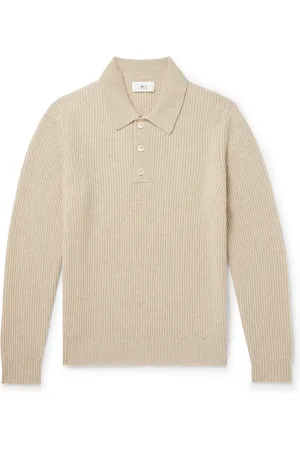 Mr P. Ribbed Cashmere Polo Shirt
