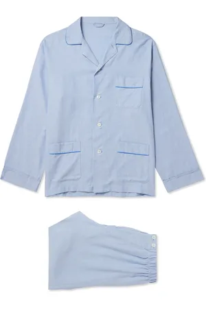 Thom Sweeney Camp-Collar Cotton-Twill Pyjama Set