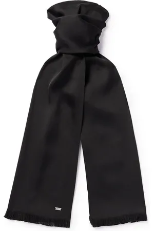 Saint Laurent Logo-Appliquéd Fringed Silk Scarf