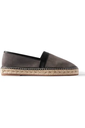 Manolo Blahnik Nerano Leather-Trimmed Suede Espadrilles