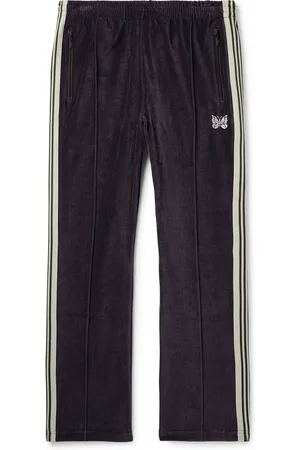 Pins & Needles Logo-Embroidered Striped Cotton-Blend Velour Track Pants
