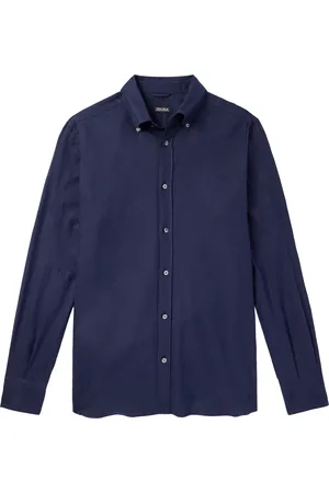 Ermenegildo Zegna Button-Down Collar Brushed Cotton-Twill Shirt