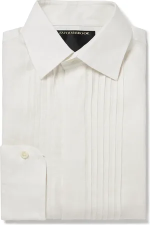 Favourbrook Pintucked Linen Tuxedo Shirt