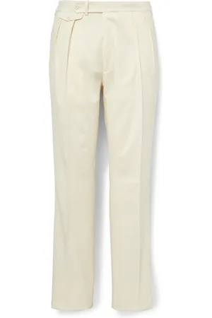 Ralph Lauren Gregory Straight-Leg Pleated Wool-Twill Trousers