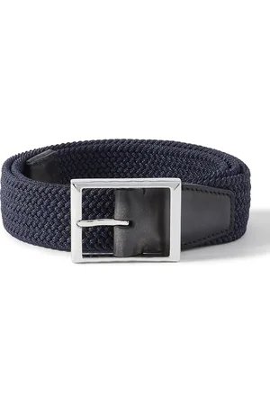 Berluti 3.5cm Venezia Leather-Trimmed Woven Cord Belt