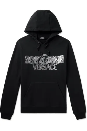 VERSACE Logo-Print Cotton-Jersey Hoodie