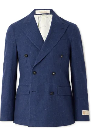MASSIMO ALBA Double-Breasted Linen, Virgin Wool, Silk and Cashmere-Blend Blazer