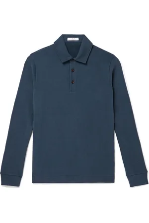 Mr P. Ribbed Stretch Cotton and Merino Wool-Blend Polo Shirt