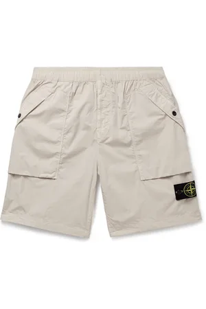 Stone Island Straight-Leg Garment-Dyed Stretch-Cotton Tela Cargo Shorts