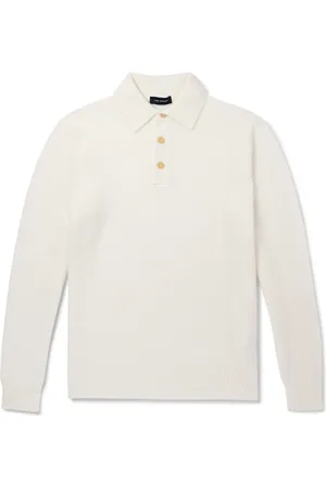 Thom Sweeney Brushed Cashmere-Blend Polo Shirt