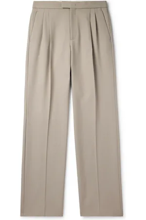 VALENTINO GARAVANI Wide-Leg Pleated Wool-Gabardine Trousers