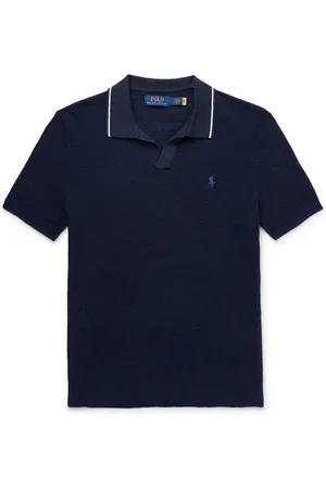 Ralph Lauren Johnny Cotton and Linen-Blend Piqué Polo Shirt
