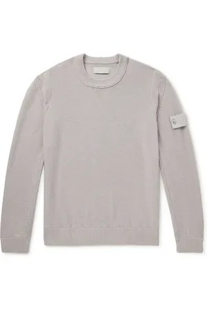Stone Island Ghost Logo-Appliquéd Cotton and Cashmere-Blend Sweater