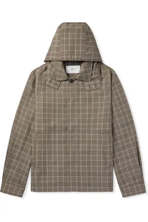 Mr P. Checked Recycled-Shell Hooded Coach Jacket