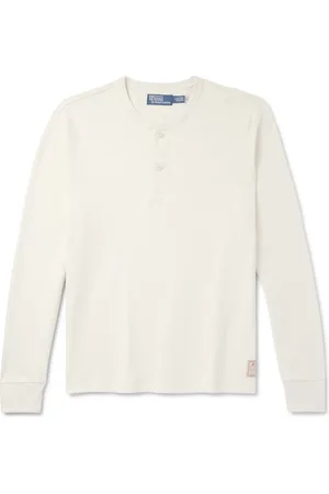 Ralph Lauren Logo-Appliquéd Brushed-Cotton Henley T-shirt