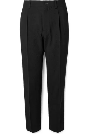 Mr P. Daniel Tapered Pleated Wool-Blend Seersucker Suit Trousers