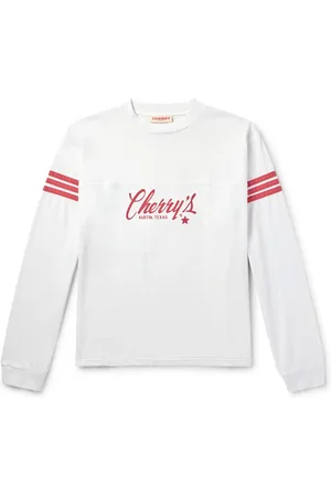 CHERRY LOS ANGELES Austin Striped Logo-Print Cotton-Jersey T-Shirt